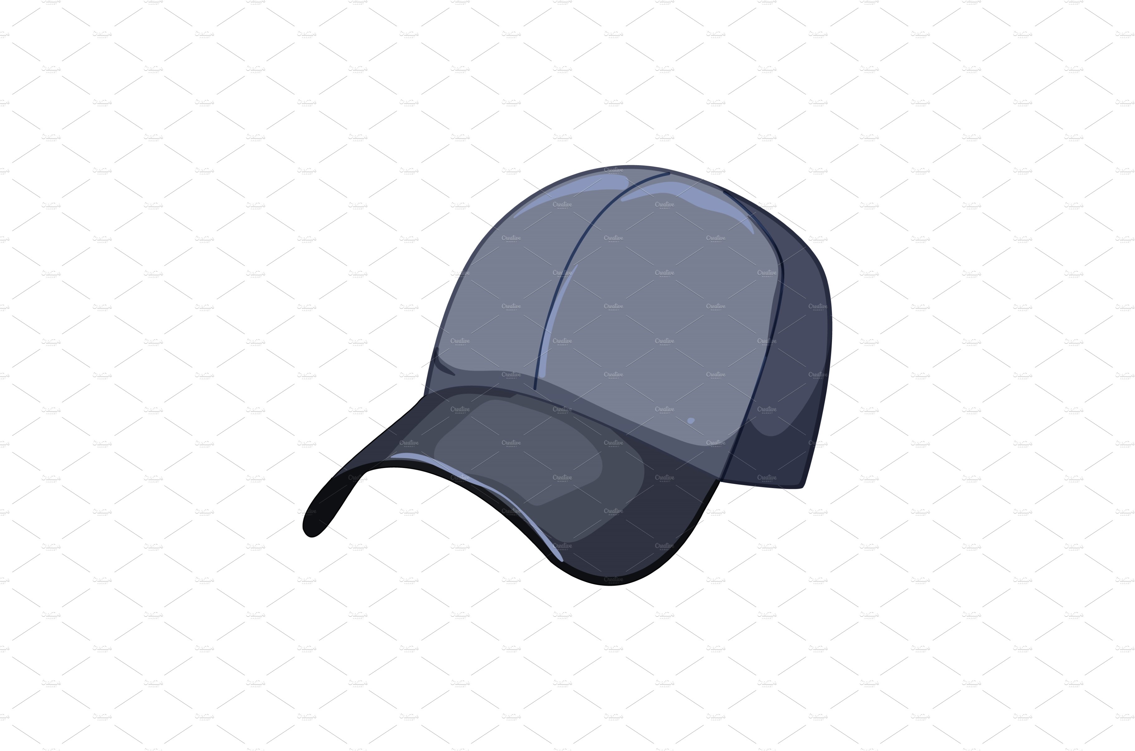 empty baseball cap cartoon vector cover image.