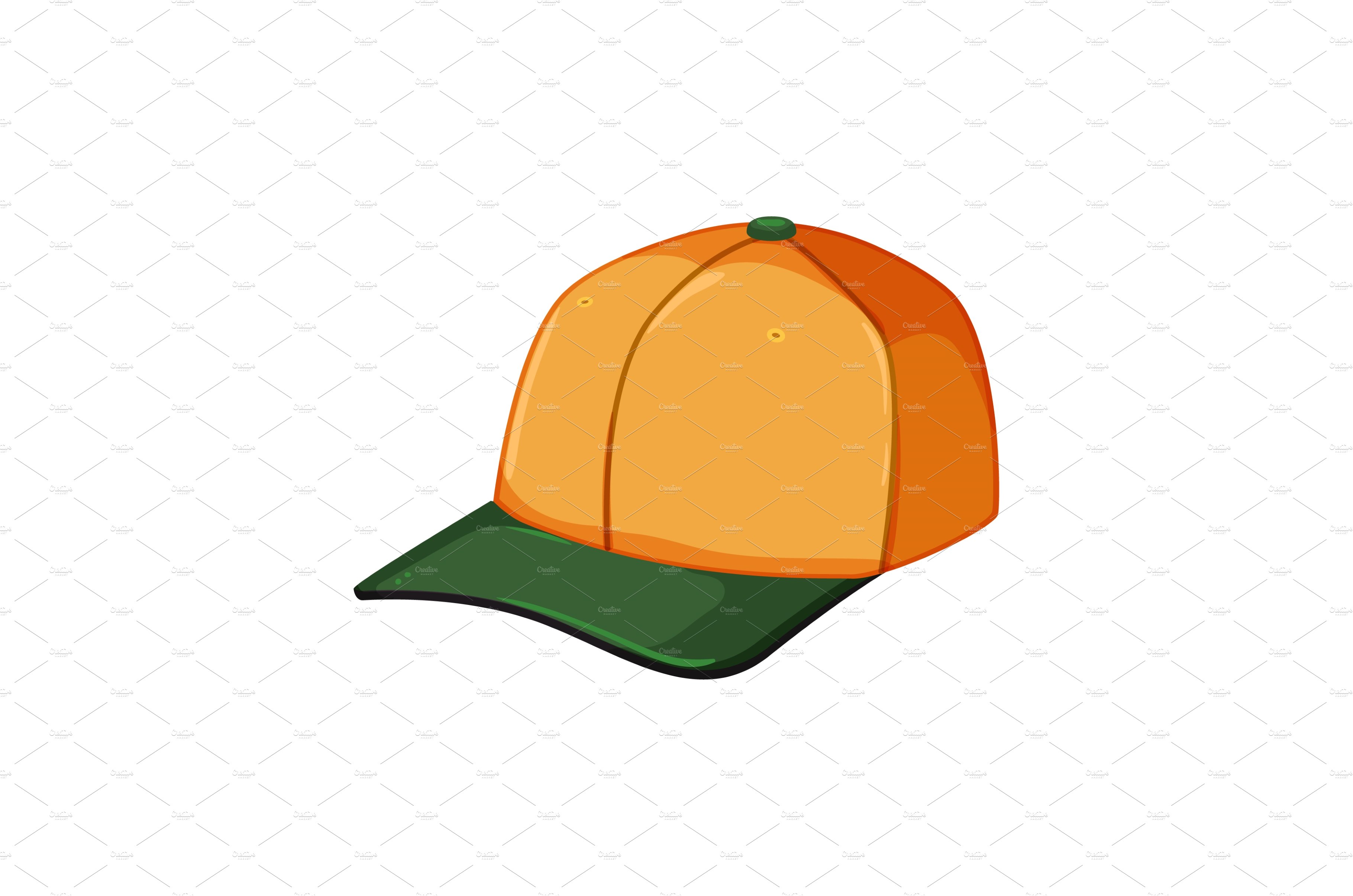 head baseball cap cartoon vector cover image.