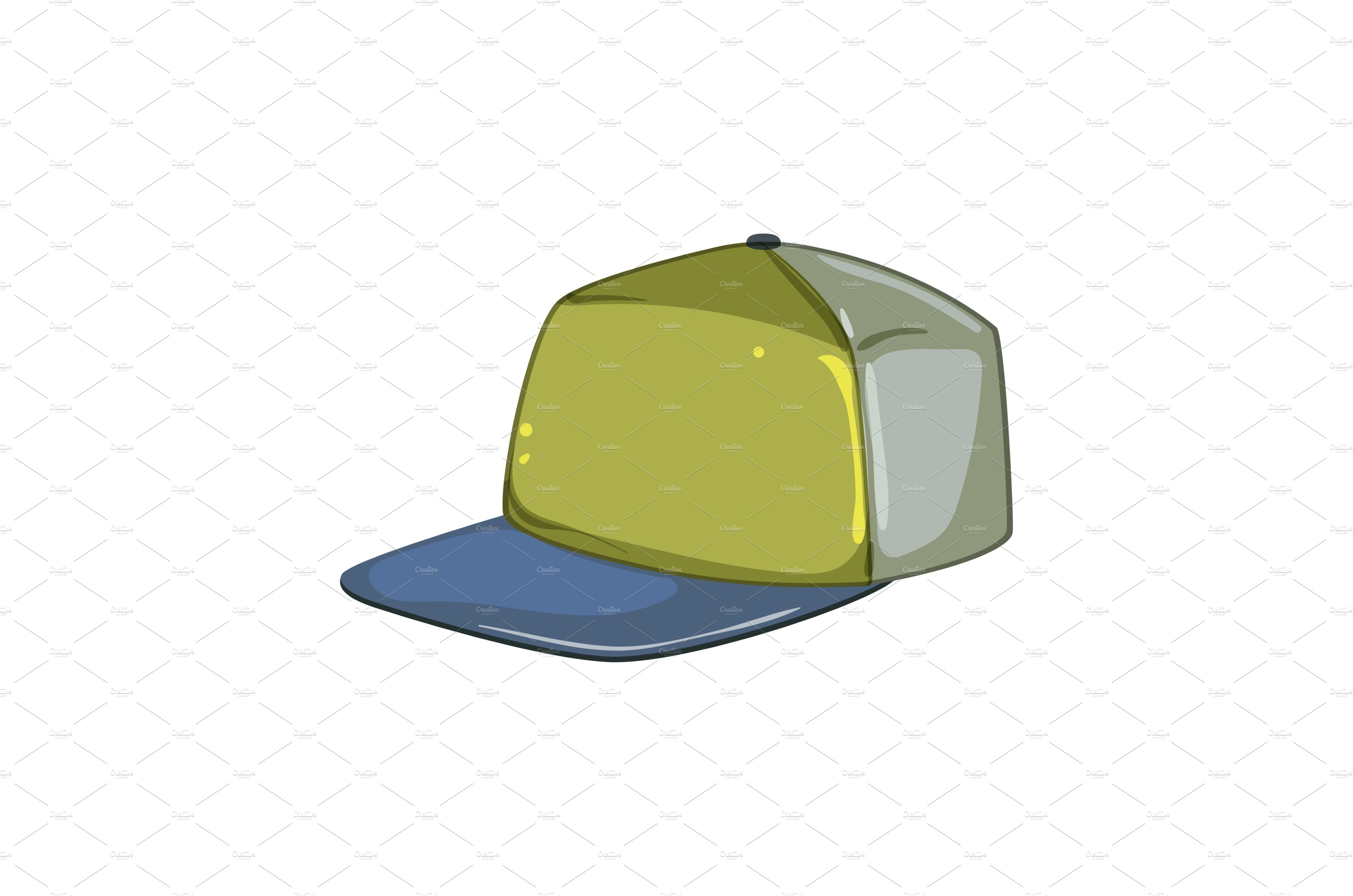 fashion baseball cap cartoon vector cover image.
