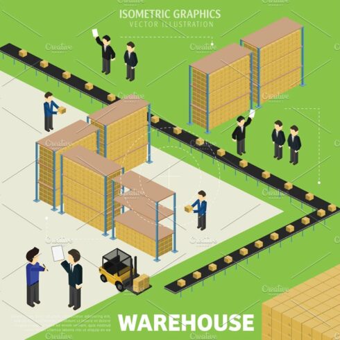 Warehousing process infographics cover image.
