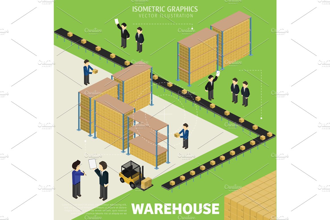 Warehousing process infographics cover image.