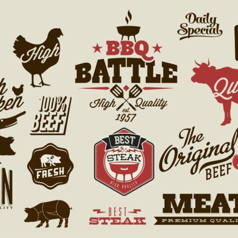Vintage Barbecue Grill Elements cover image.