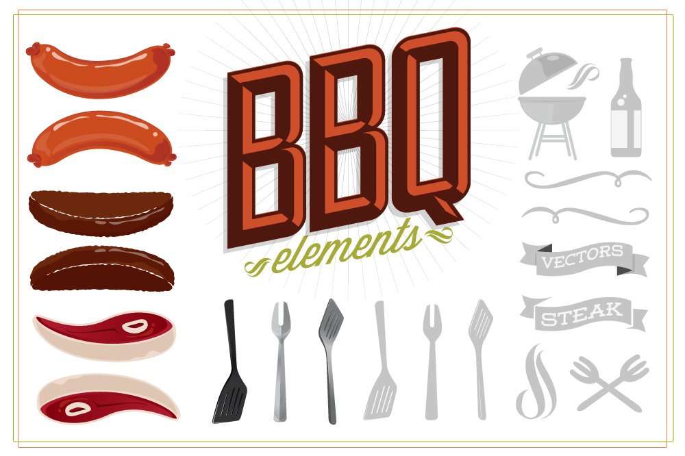 BBQ vector elements cover image.