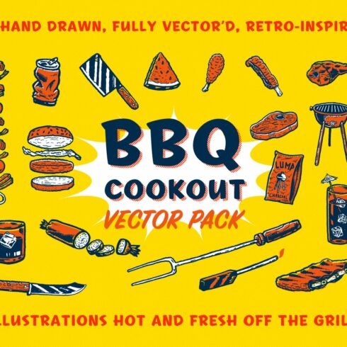 BBQ Cookout Vector Set cover image.