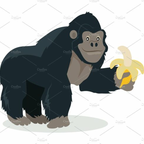 Gorilla Cartoon Icon in Flat Design cover image.