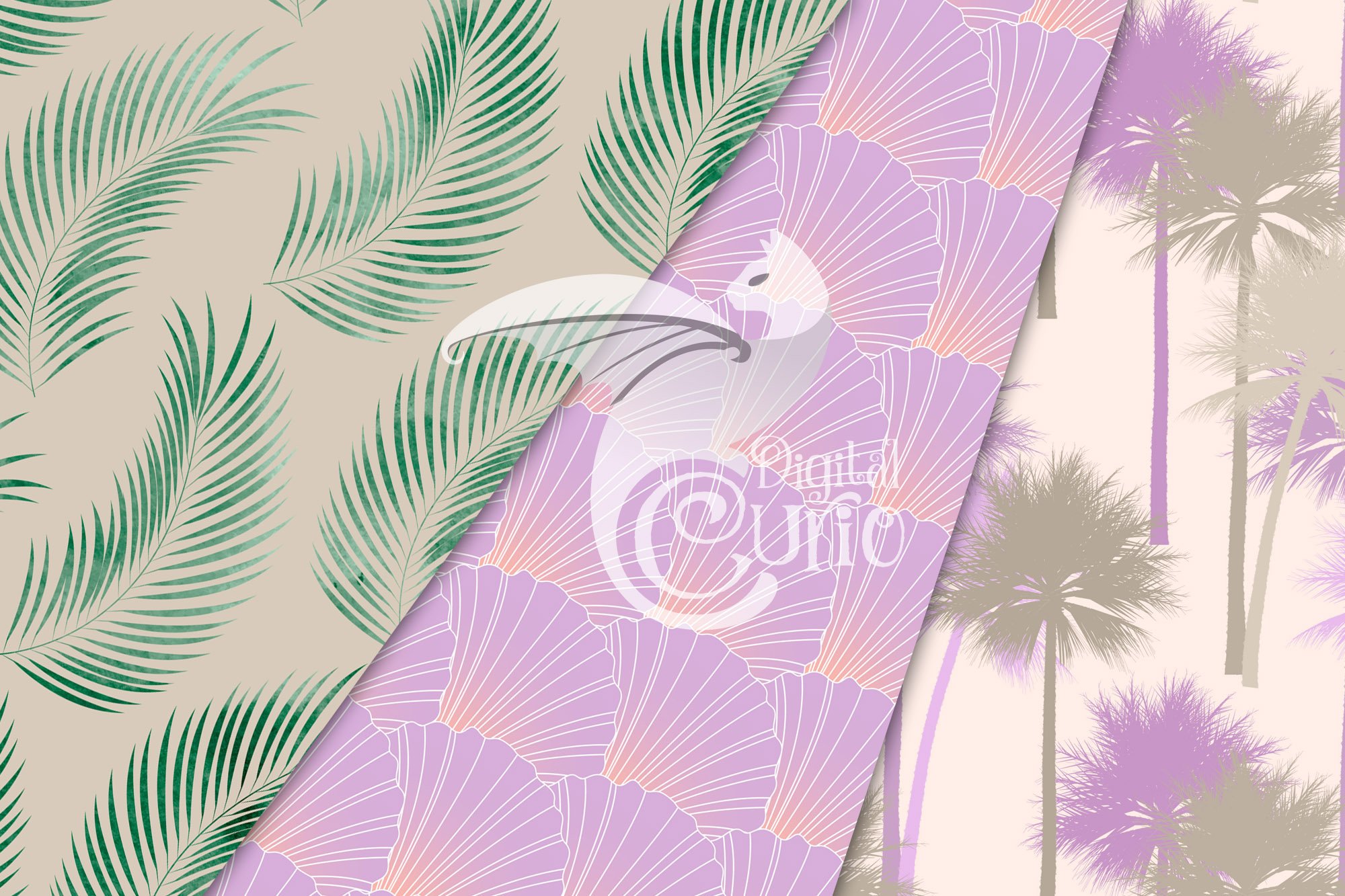 Beach Bum Digital Paper and Clipart preview image.