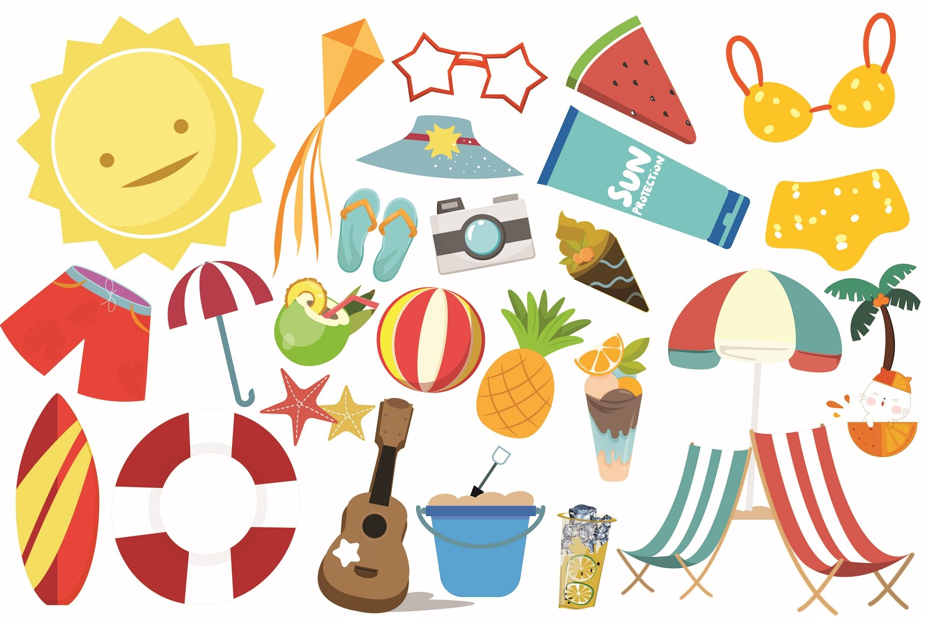 Summer Beach Clipart preview image.
