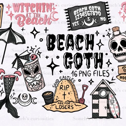 Summer / beach goth - PNG clipart cover image.