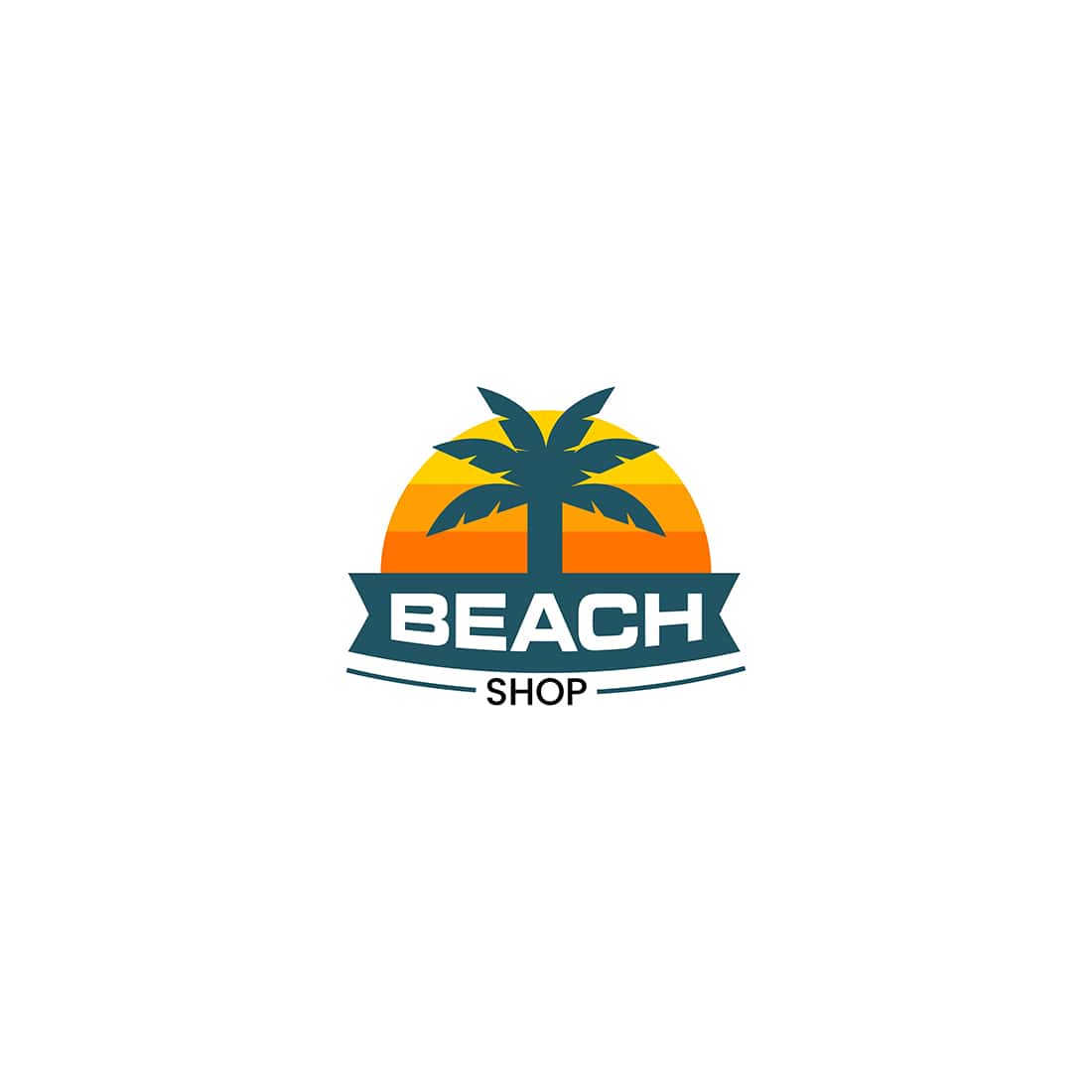 Beach Shop Logo Design / Palm Tree/ Holiday / Vacations / Beach preview image.