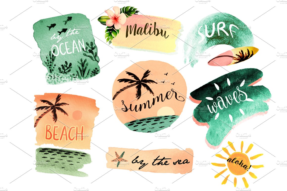 Beach clipart cover image.