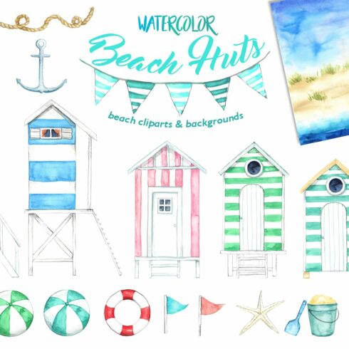 Watercolor Beach Huts cover image.