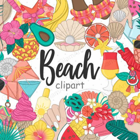 Beach Clip Art Bundle cover image.