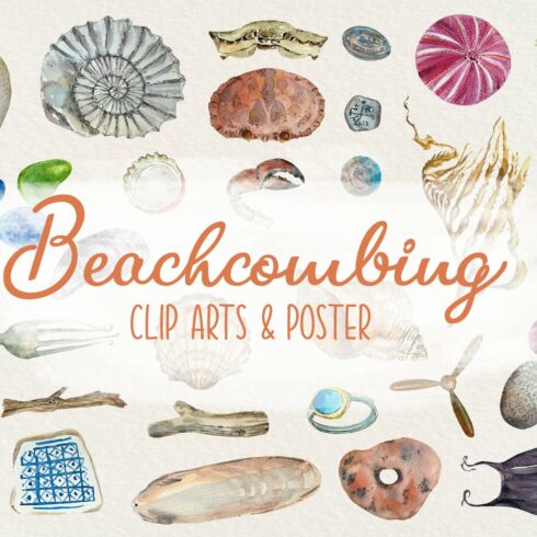 Beachcombing Clip Arts and Poster cover image.