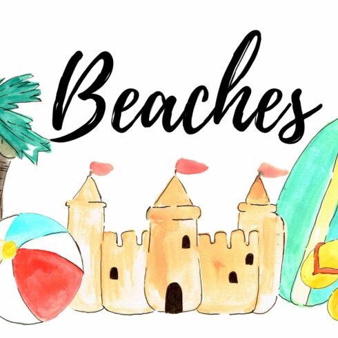 Watercolor Summer Beach Clipart cover image.