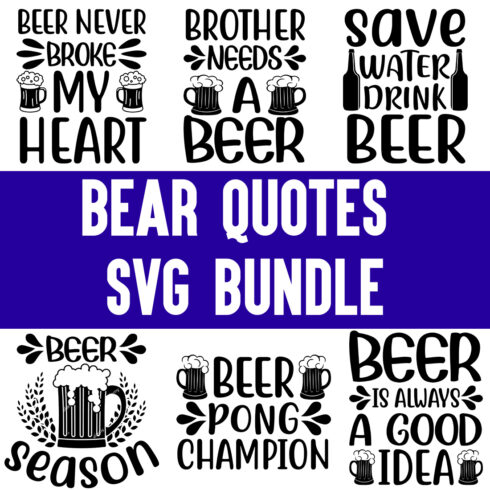 Bear Quotes svg Bundle cover image.