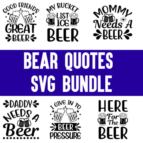 Bear Quotes svg Bundle cover image.