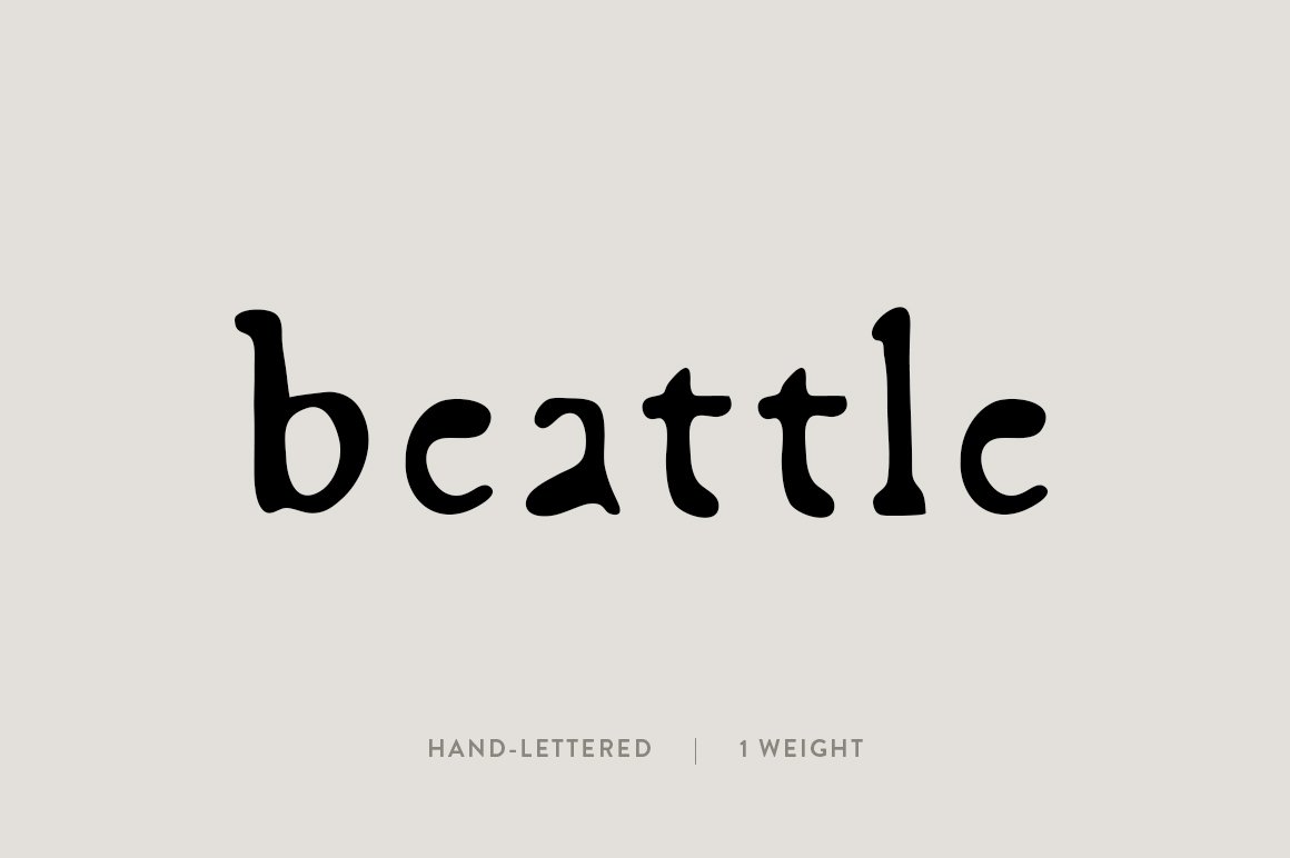 Beattle / hand lettered font cover image.