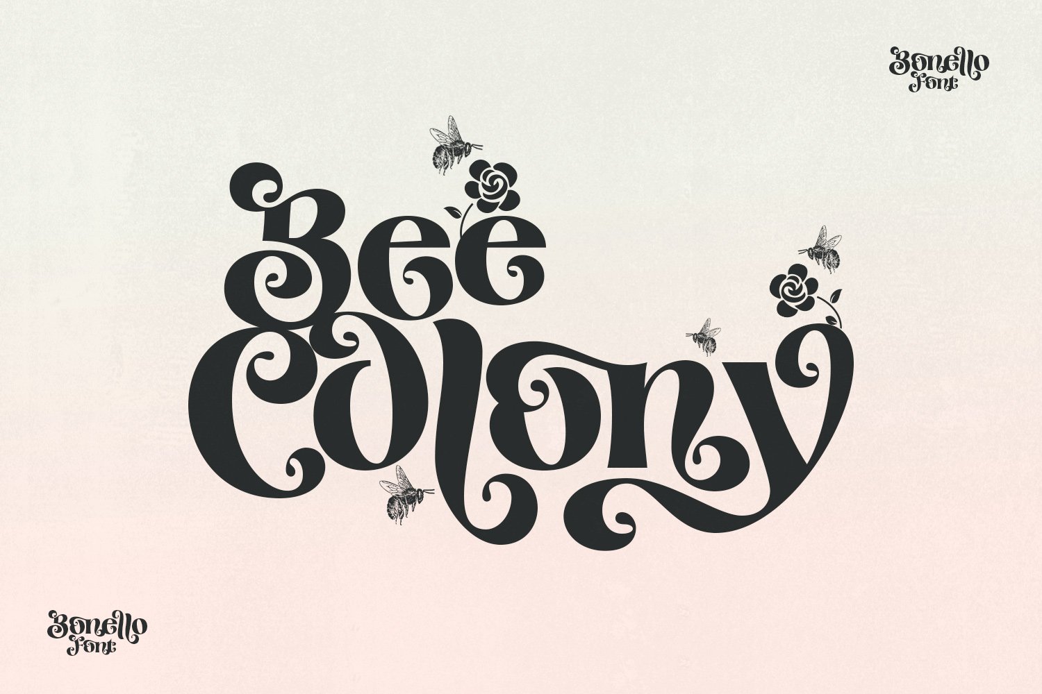 bee colony logo lettering branding 803