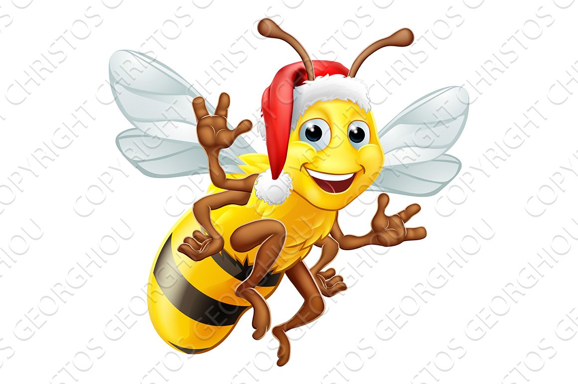 Christmas Honey Bumble Bee Santa Hat cover image.