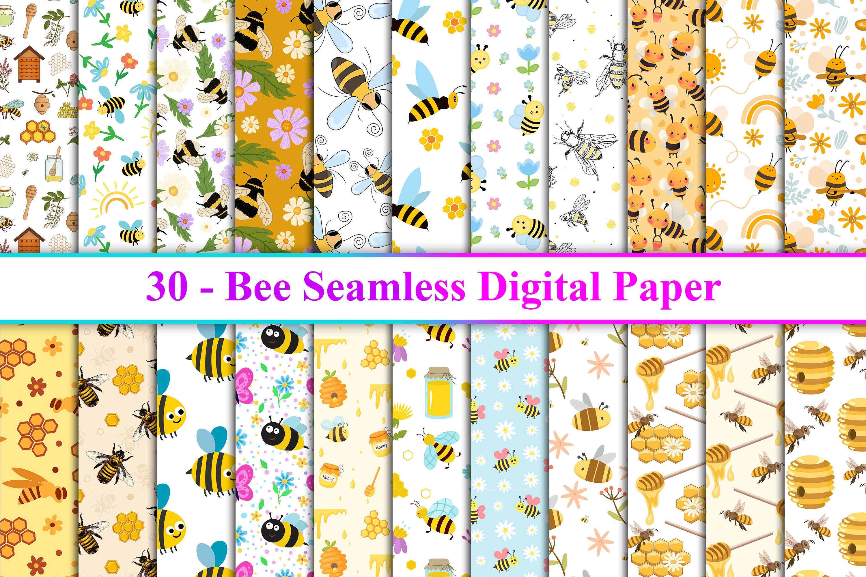 Bee Seamless Pattern cover image.