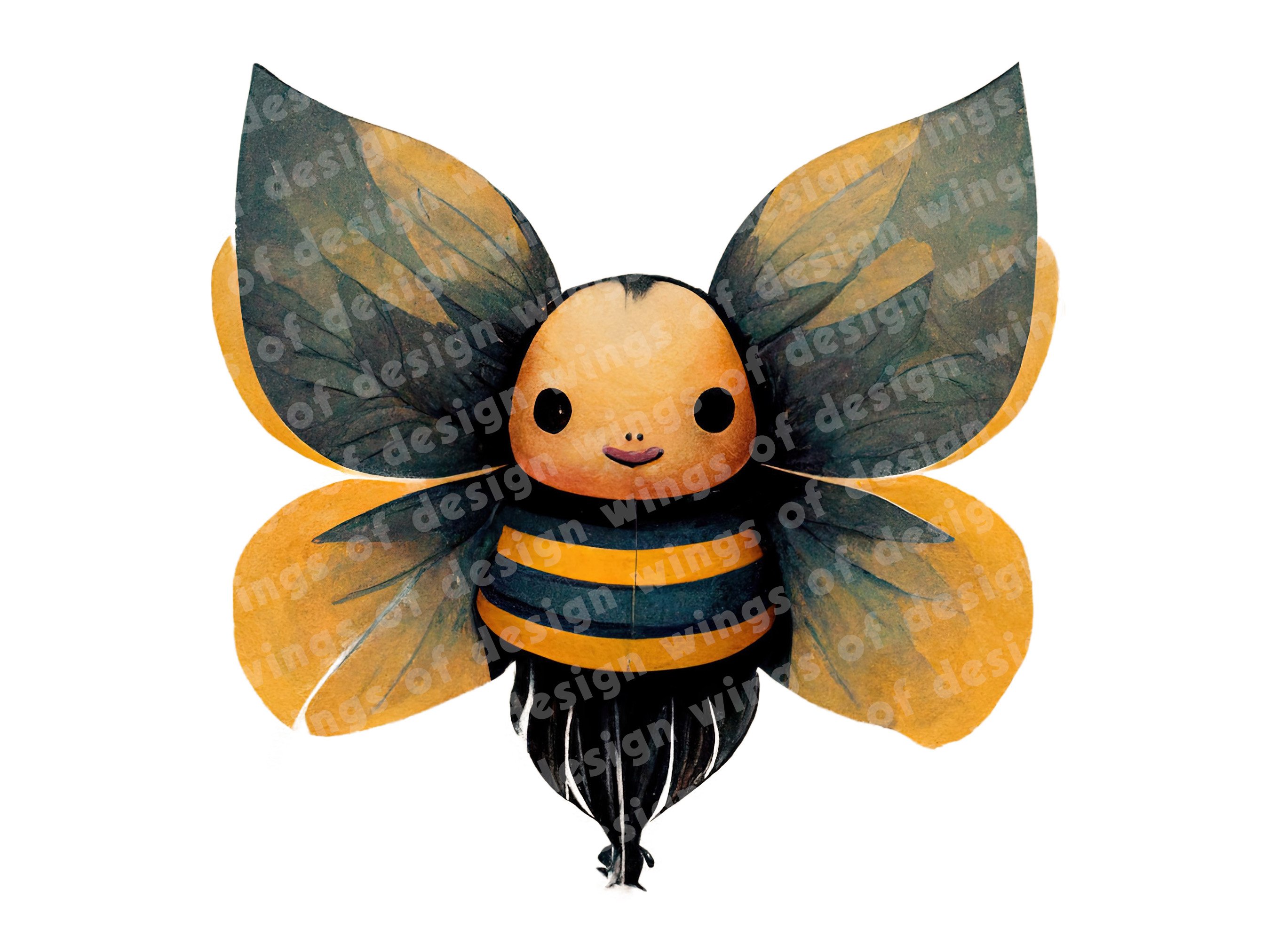 Cute Bumble Bee Clipart PNG cover image.
