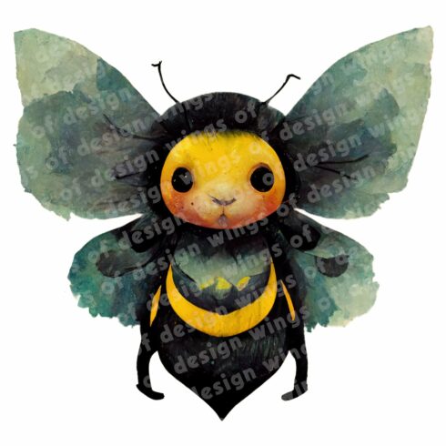 Cute Bumblebee Clipart Illustration cover image.