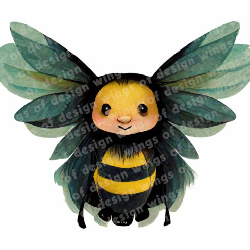 Smiling Bumblebee Clipart PNG cover image.