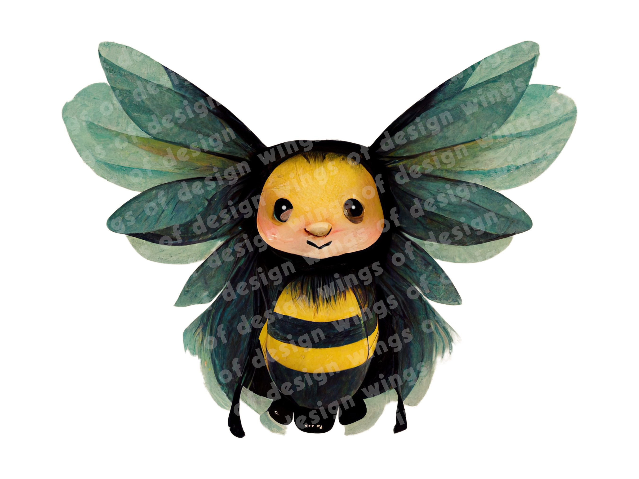 Smiling Bumblebee Clipart PNG cover image.