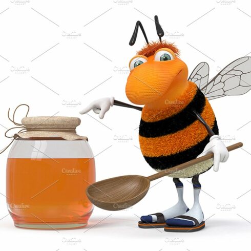 3d bumblebee with a honey can cover image.