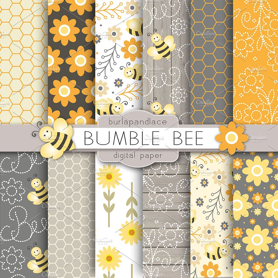 Bumble Bee digital paper cover image.