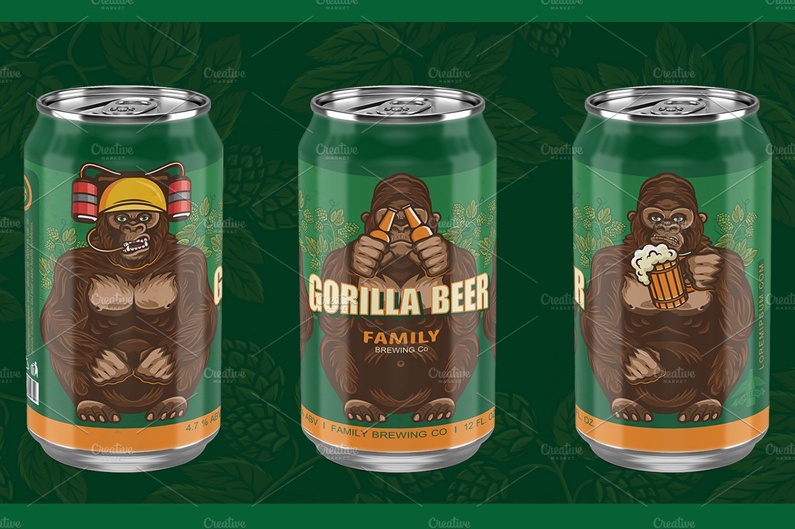 beer label with three wise gorillas cm1 373