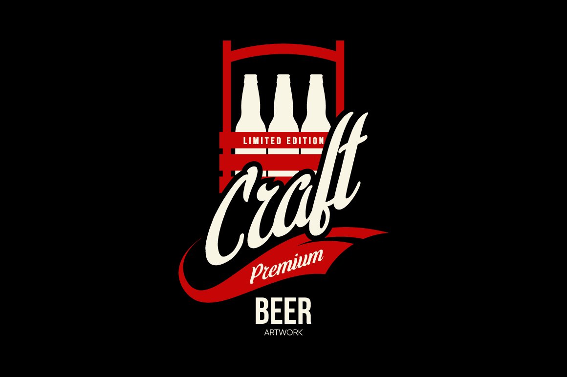 Craft beer brewery vector logo preview image.