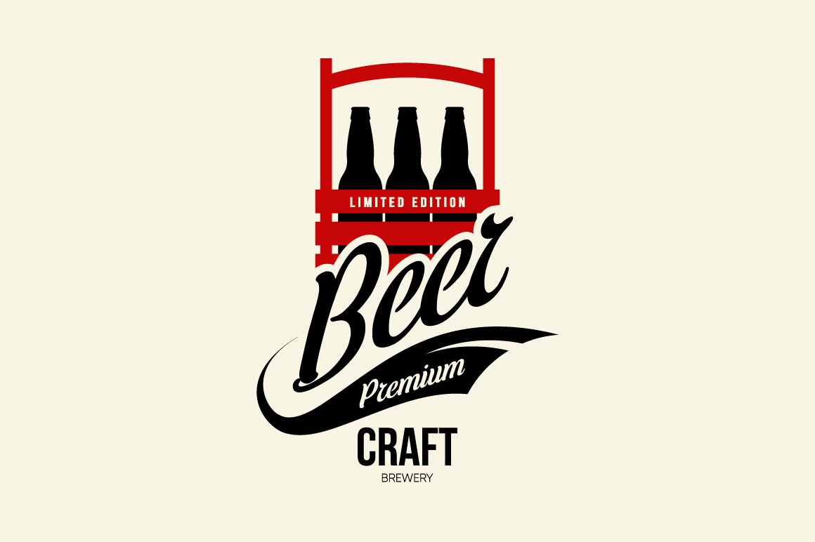 Craft beer brewery vector logo cover image.