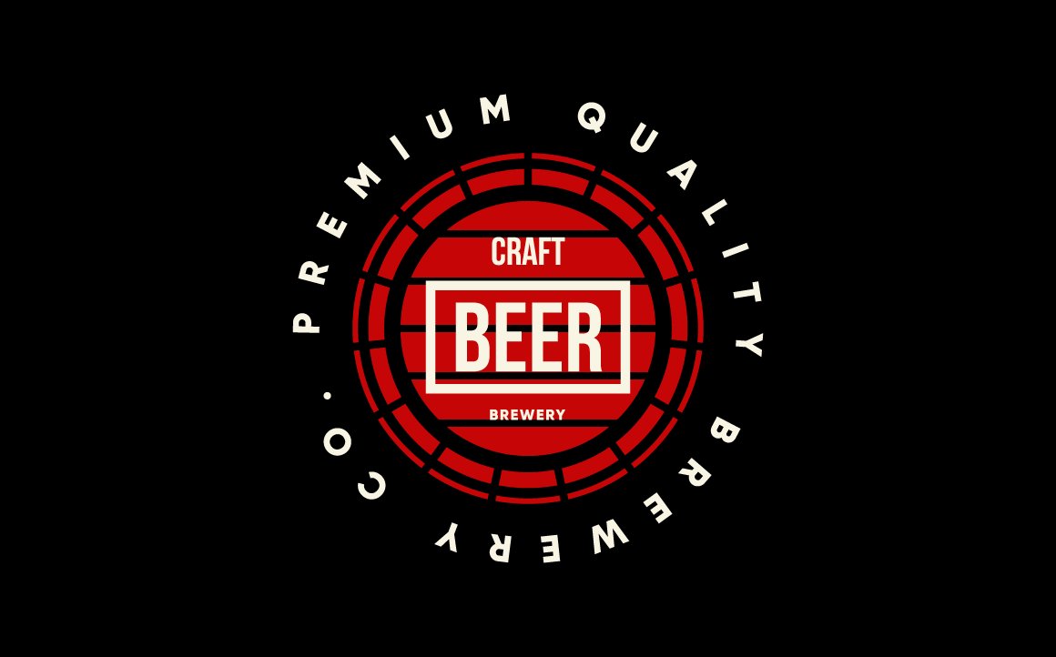 Craft beer brewery vector logo preview image.