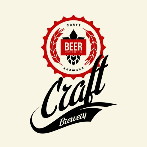 Craft beer brewery vector logo cover image.