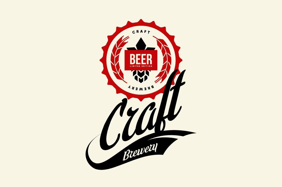 Craft beer brewery vector logo cover image.