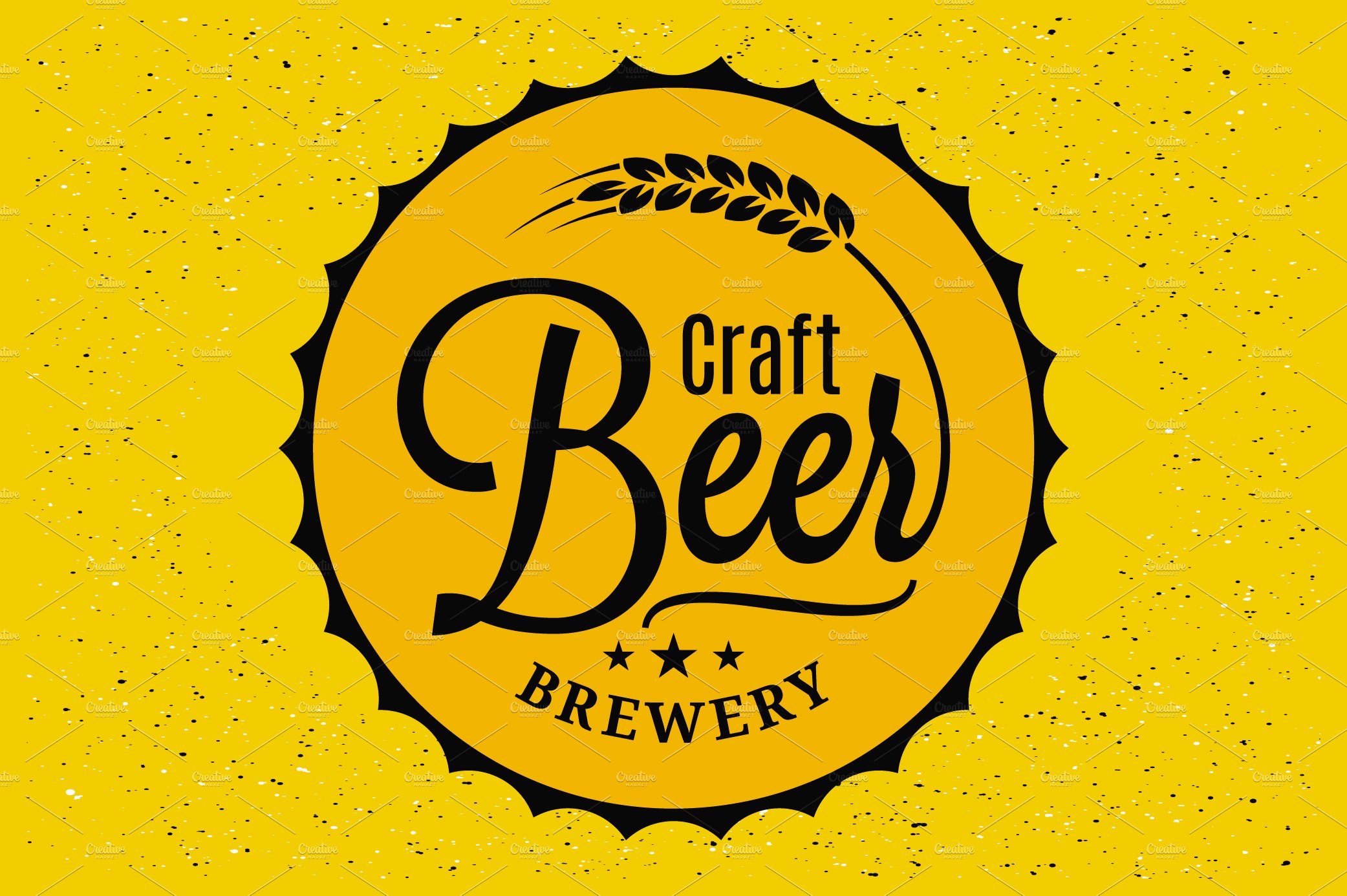 Beer cap brewery logo. Craft beer. cover image.