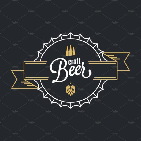 Beer cap logo. Craft beer stamp. cover image.