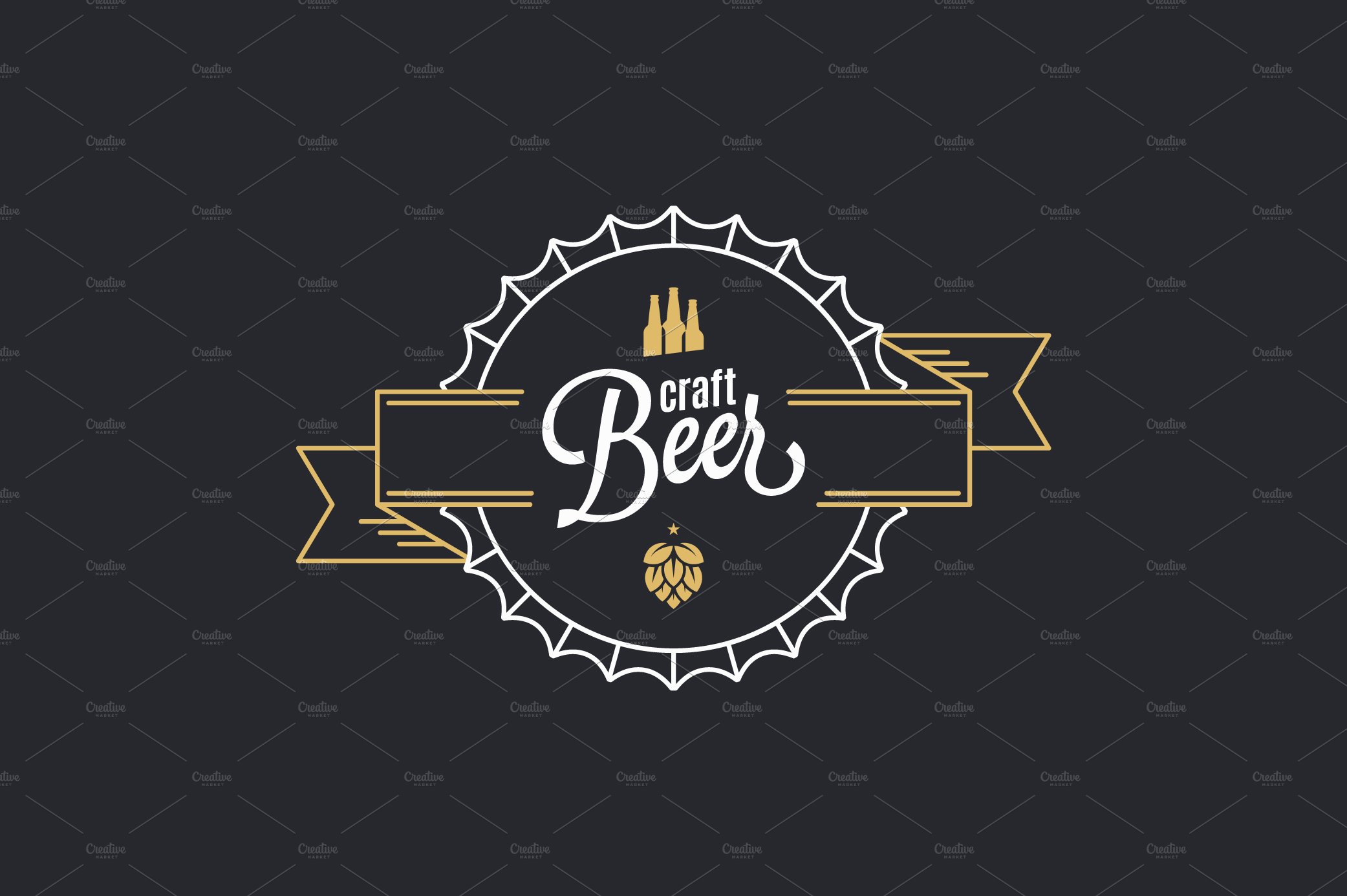 Beer cap logo. Craft beer stamp. cover image.