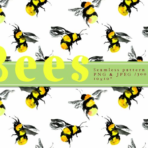 Bees Seamless Pattern cover image.