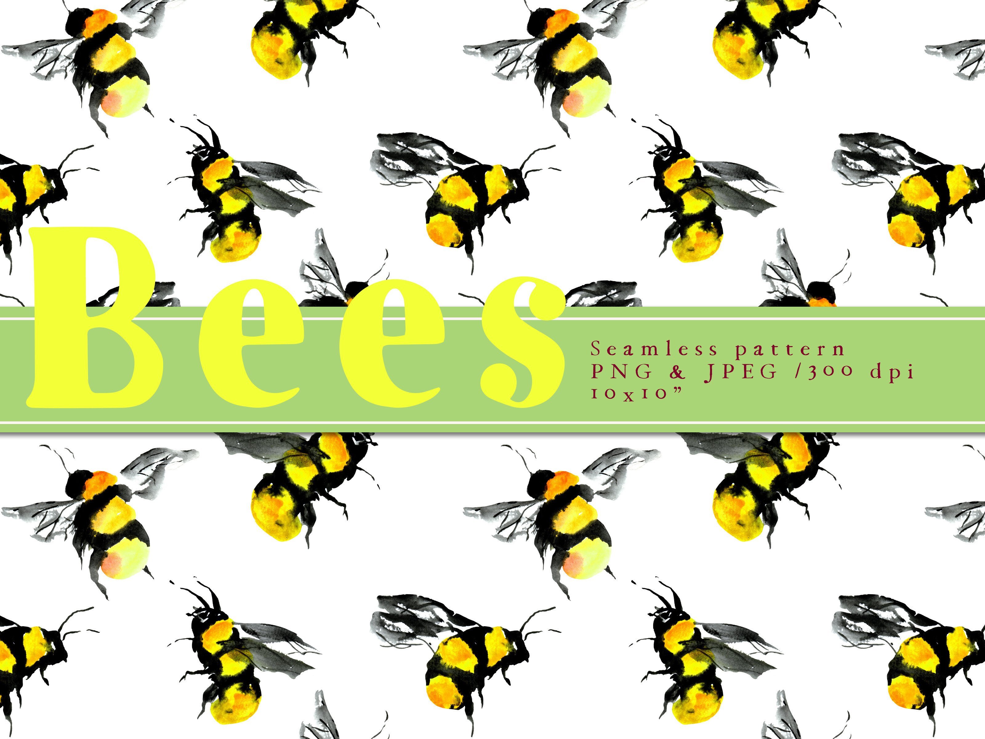 Bees Seamless Pattern cover image.