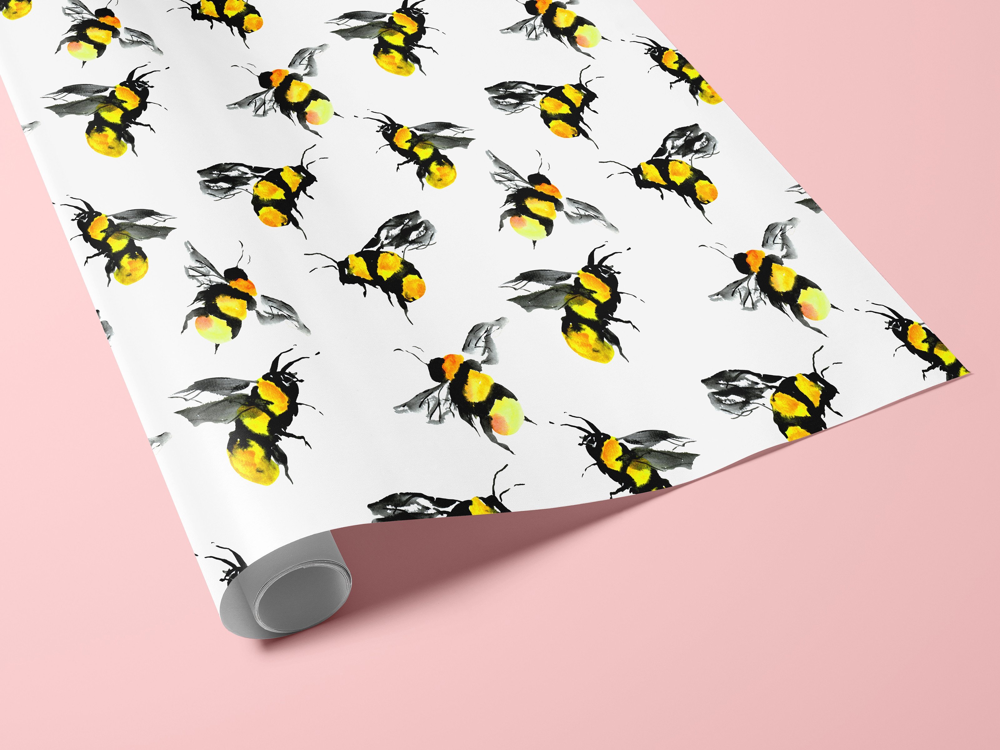 Bees Seamless Pattern preview image.
