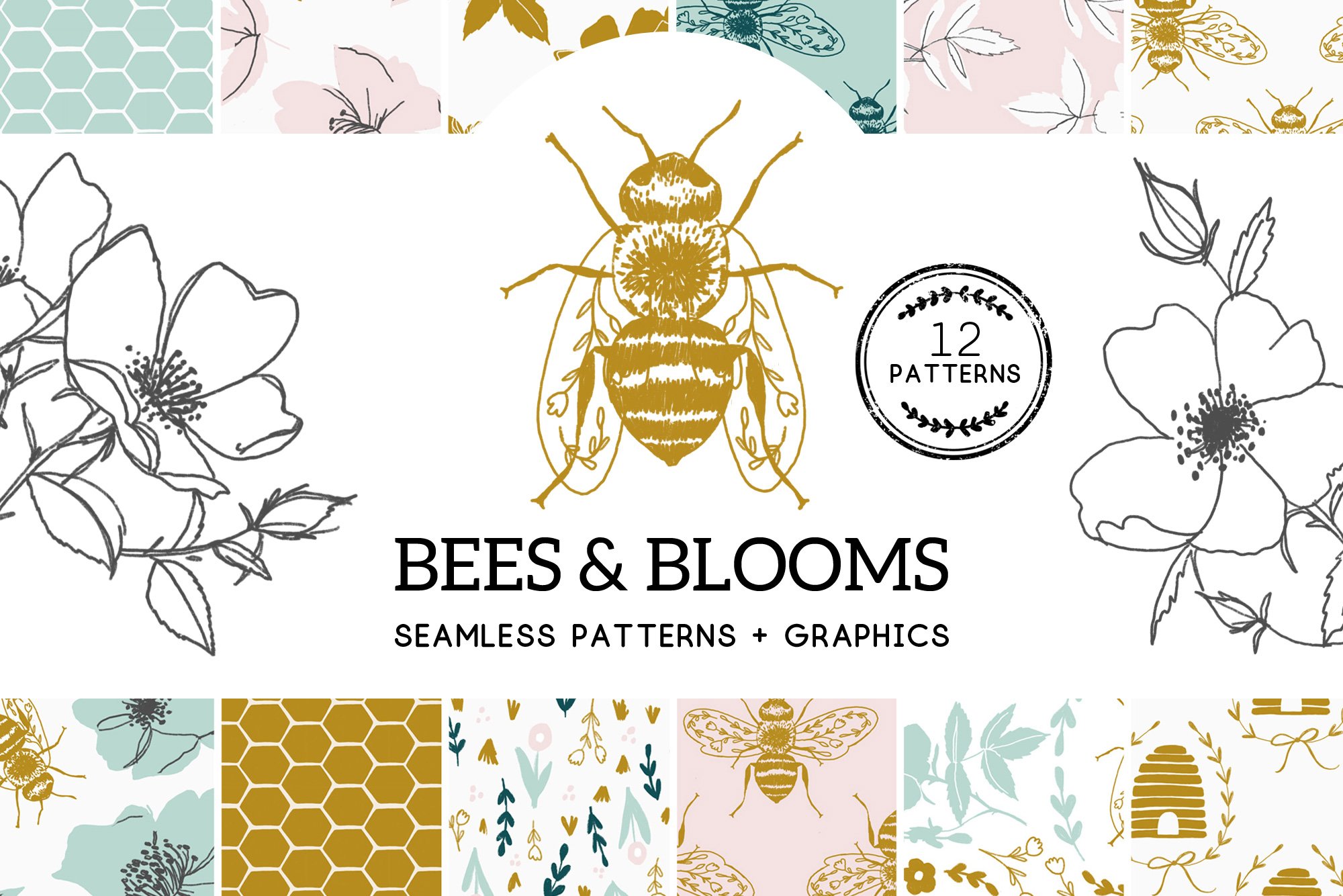 Bees & Blooms - Honeybees and Roses cover image.