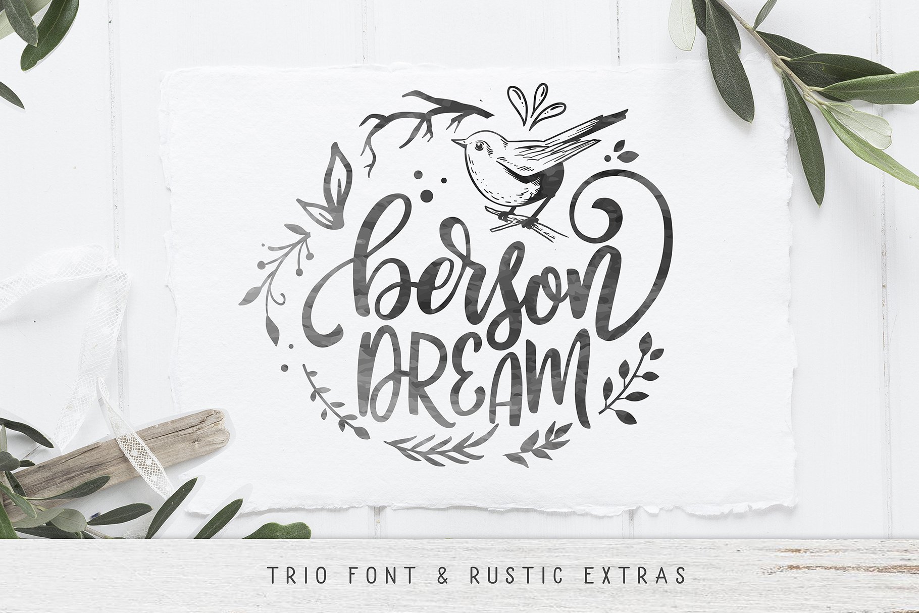 Berson Dream Font TRIO and extras cover image.