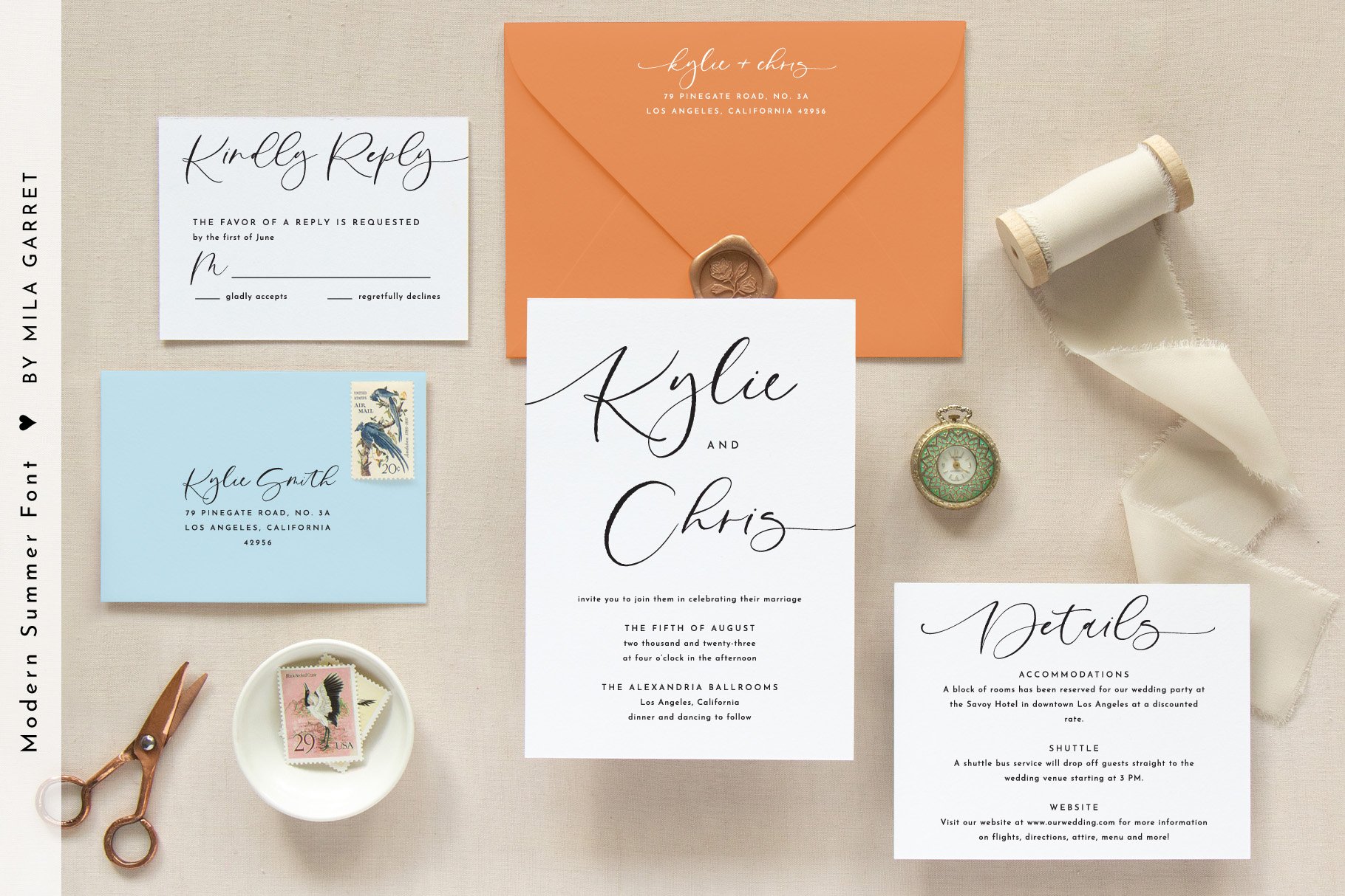 best fonts for wedding invitations stationery paperie modern calligraphy modern summer mila garret 516