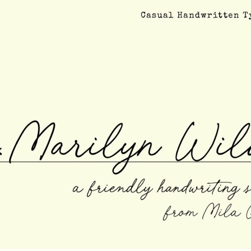 Marilyn Wilde Handwriting Script cover image.
