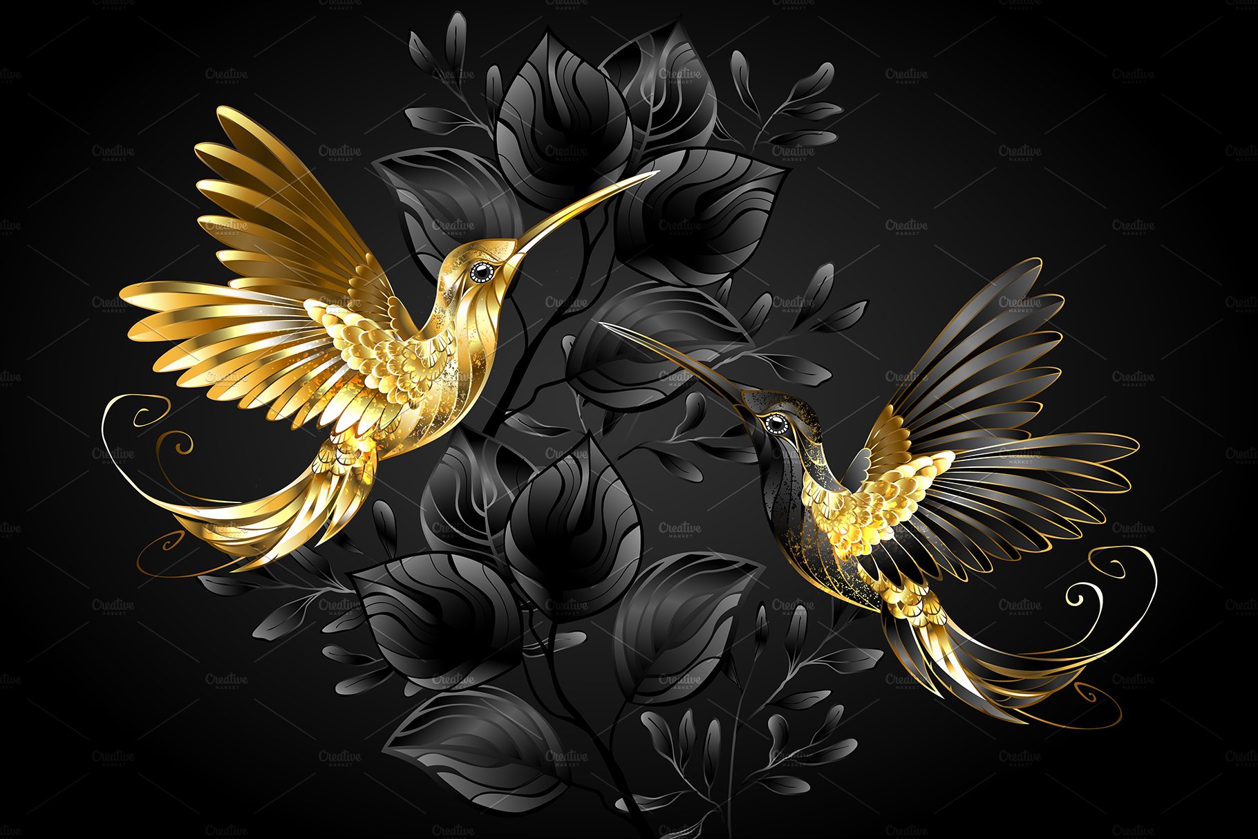Black and Gold Hummingbirds cover image.