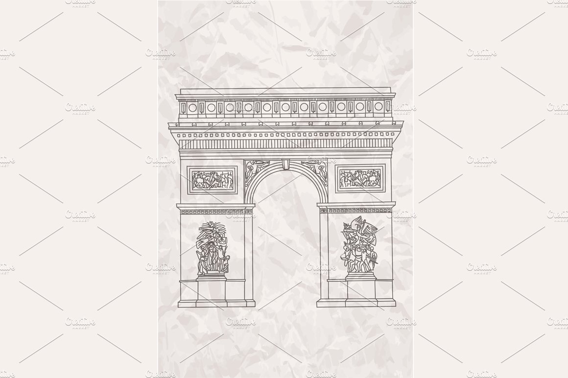 Arc De Triomphe in Paris Vector cover image.