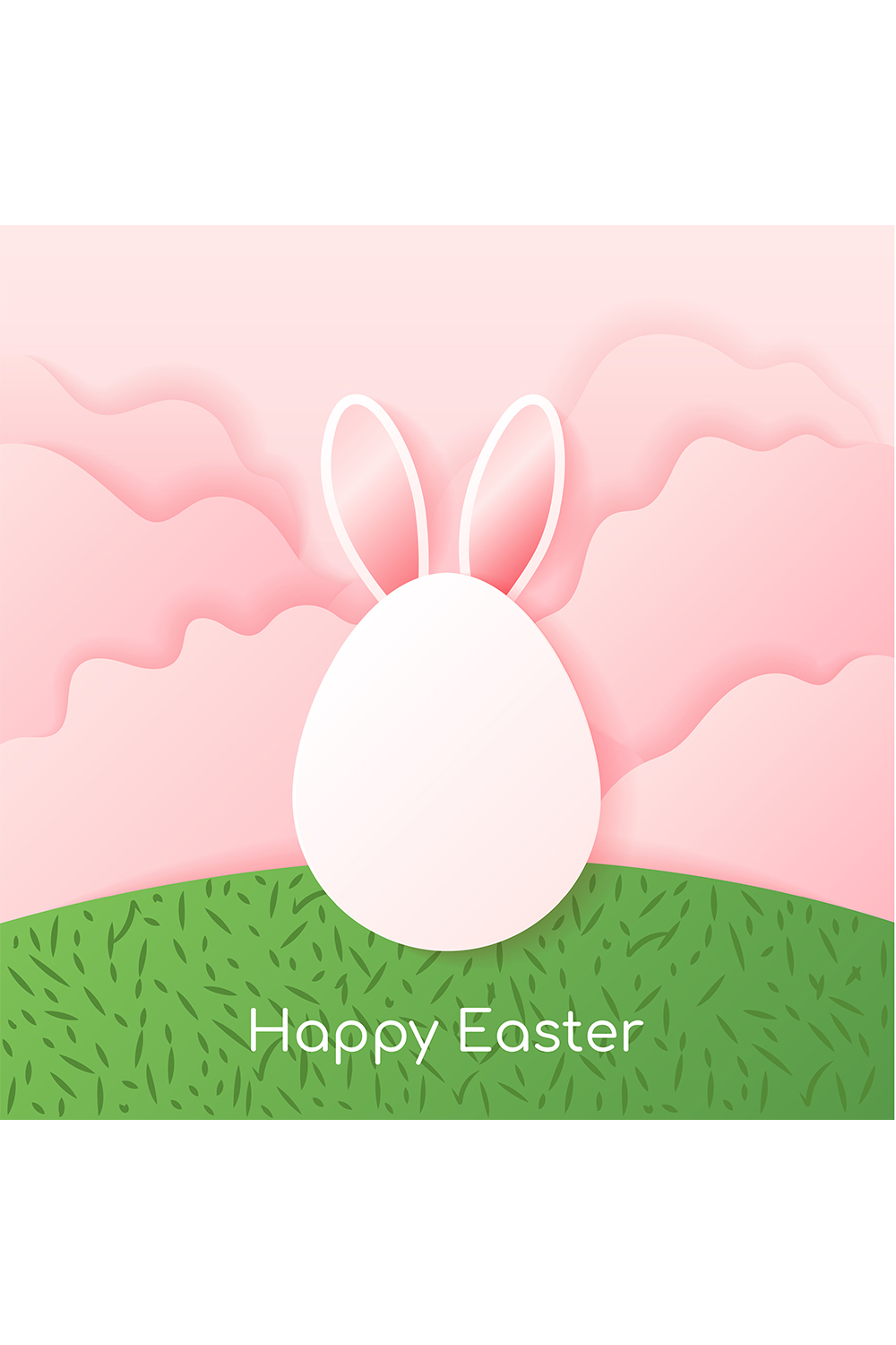 Happy Easter banner Egg with Rabbit Ears: Cute and Colorful Vector Designs pinterest preview image.