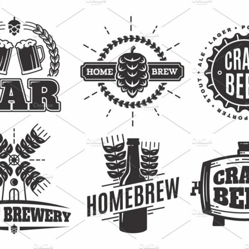 Craft beer vintage logos cover image.